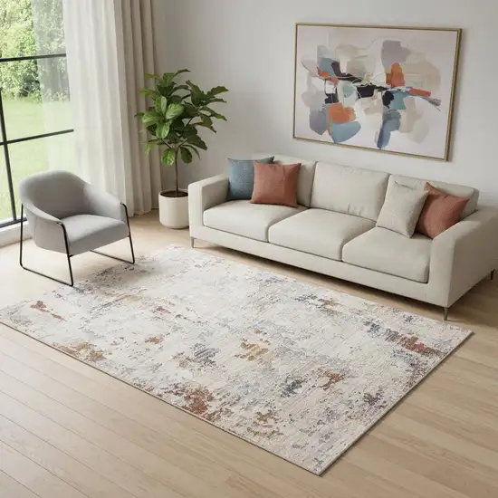 Beige Abstract Area Rug Photo 1