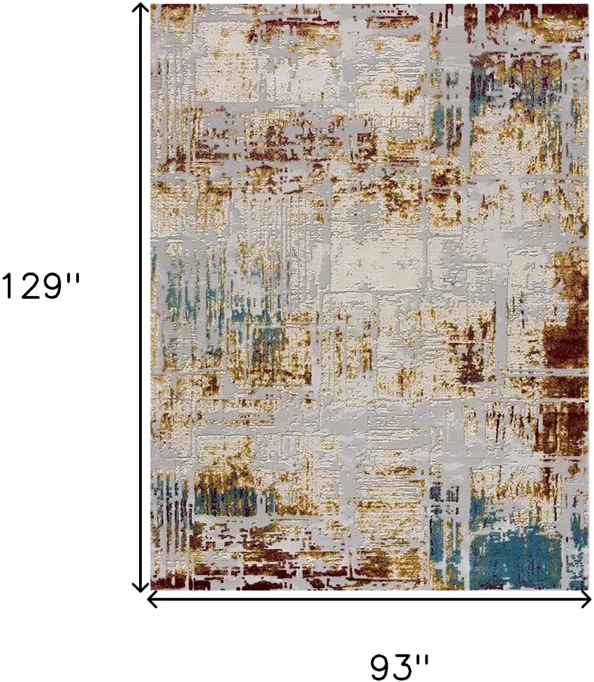 Beige Abstract Area Rug Photo 7