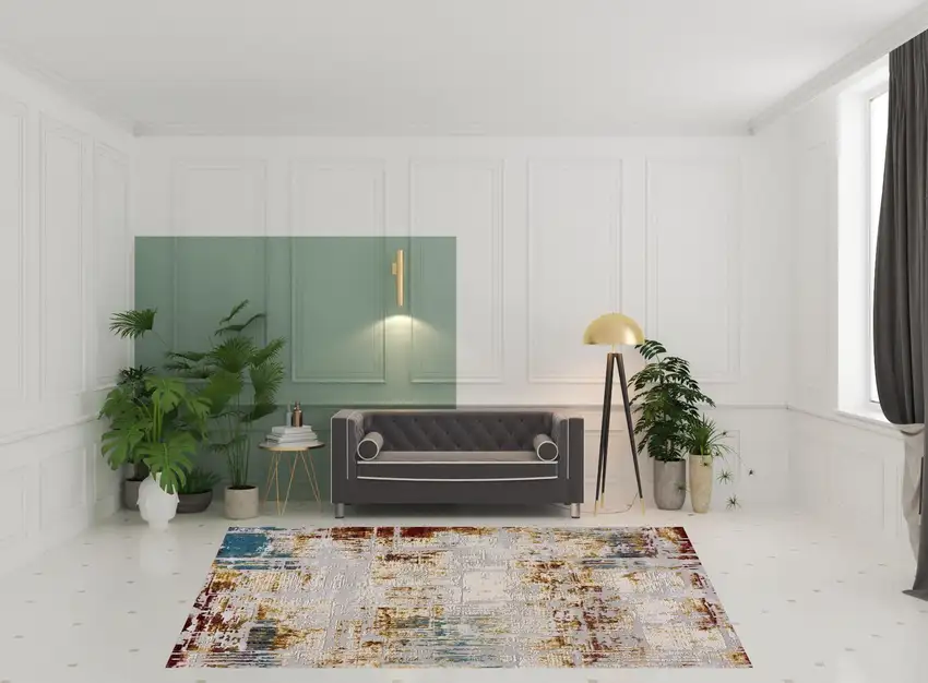 Beige Abstract Area Rug Photo 1