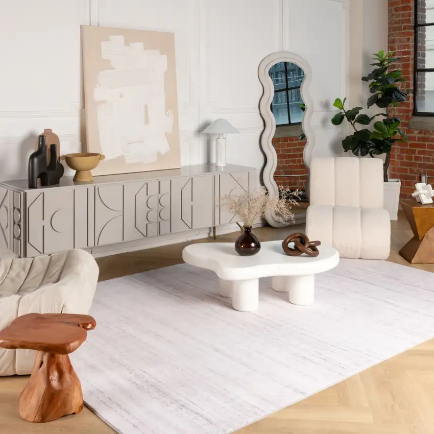 Beige Abstract Area Rug Photo 6