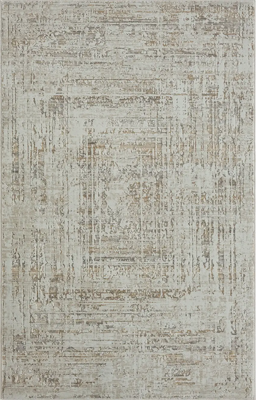 Beige Abstract Distressed Area Rug Photo 1