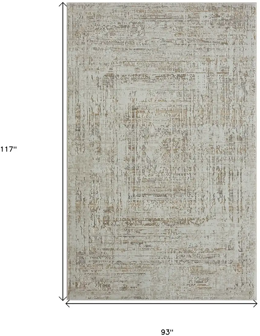 Beige Abstract Distressed Area Rug Photo 9