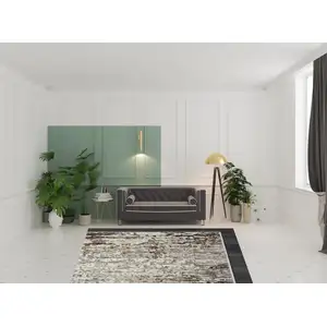 Photo of Beige Abstract Distressed Area Rug