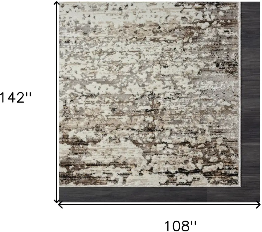 Beige Abstract Distressed Area Rug Photo 9