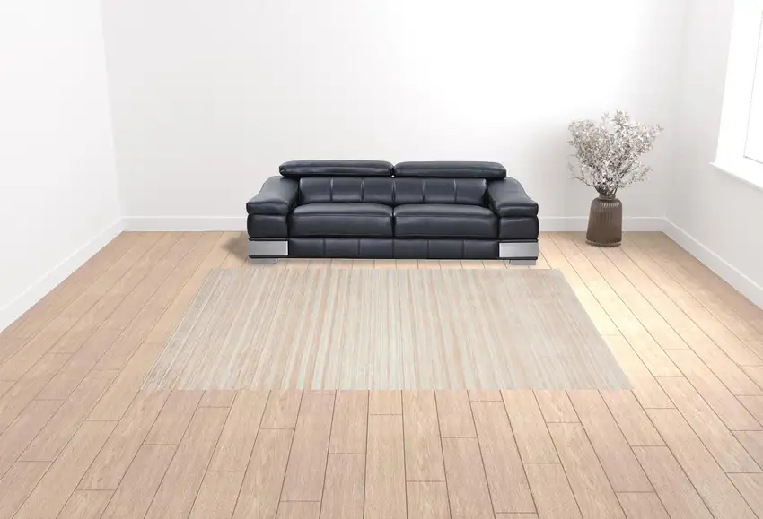 Beige Abstract Distressed Area Rug Photo 2
