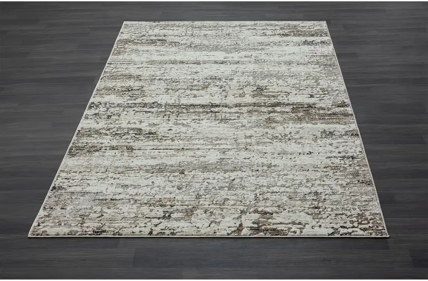 Beige Abstract Distressed Area Rug Photo 8