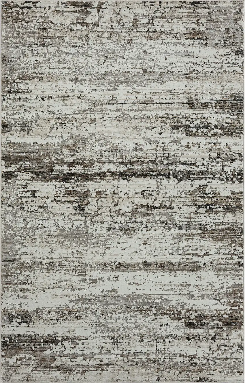 Beige Abstract Distressed Area Rug Photo 3