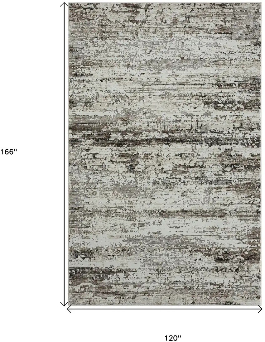 Beige Abstract Distressed Area Rug Photo 7