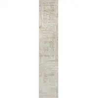 Photo of Beige Abstract Distressed Runner Rug