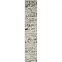 Photo of Beige Abstract Distressed Runner Rug