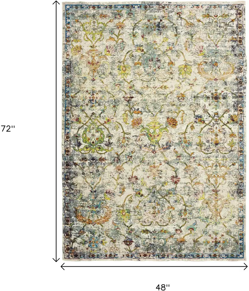 Beige Abstract Garden Area Rug Photo 7