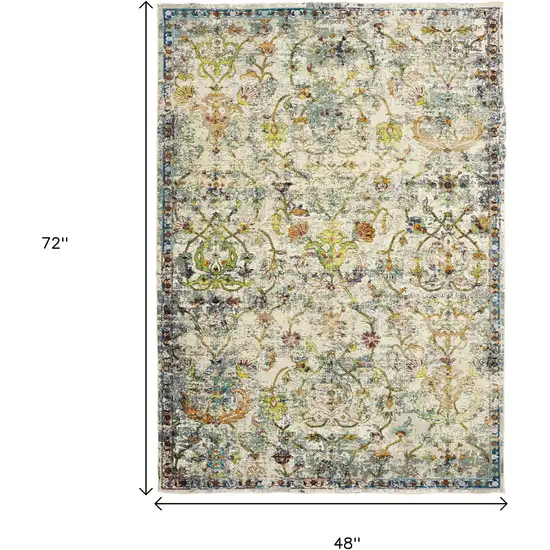 Beige Abstract Garden Area Rug Photo 7