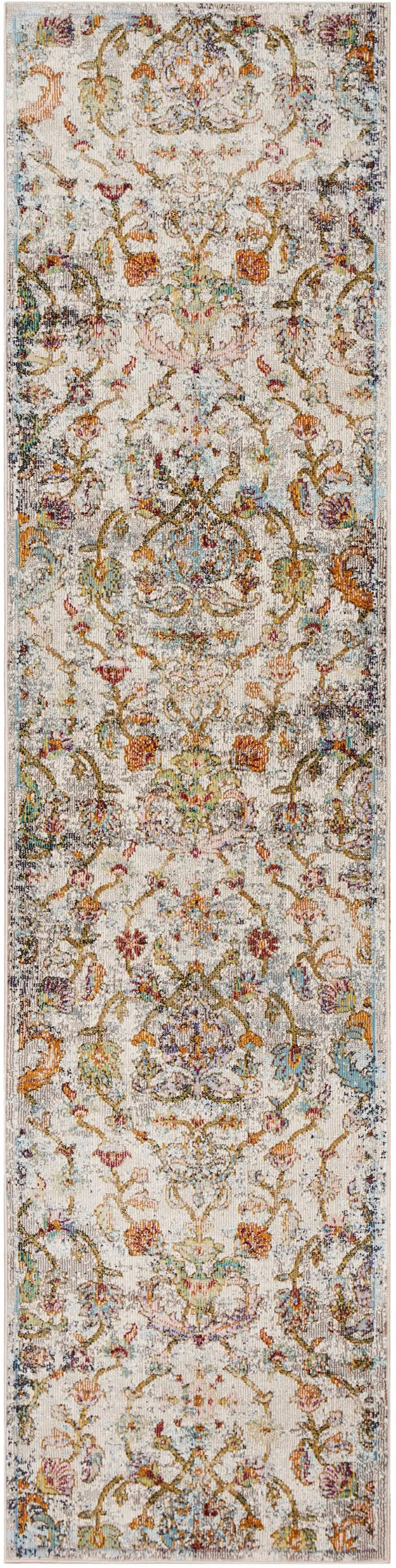 Beige Abstract Garden Runner Rug Photo 1
