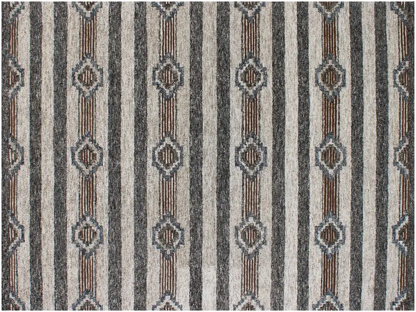 Beige Abstract Geometric Hand Tufted Non Skid Area Rug Photo 4