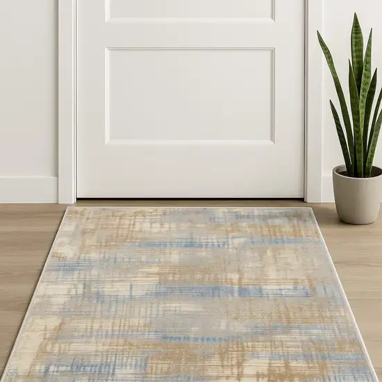 Beige Abstract Power Loom Area Rug Photo 1