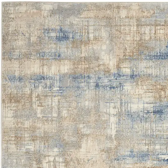 Beige Abstract Power Loom Area Rug Photo 9