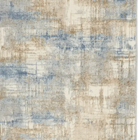 Beige Abstract Power Loom Area Rug Photo 9