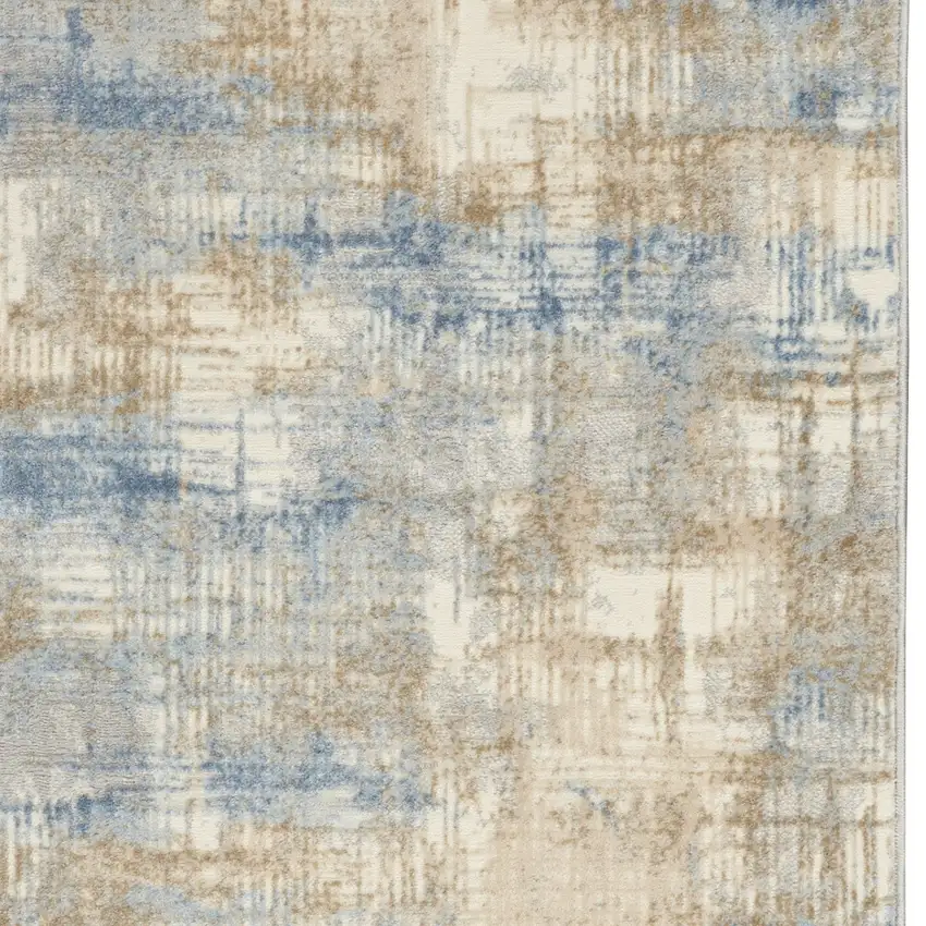 Beige Abstract Power Loom Area Rug Photo 9