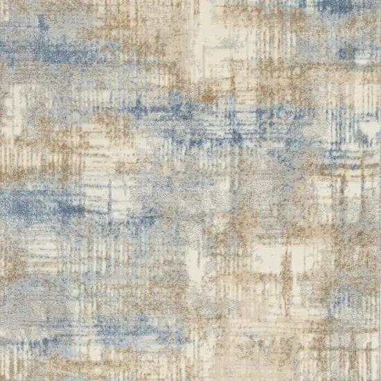 Beige Abstract Power Loom Area Rug Photo 3