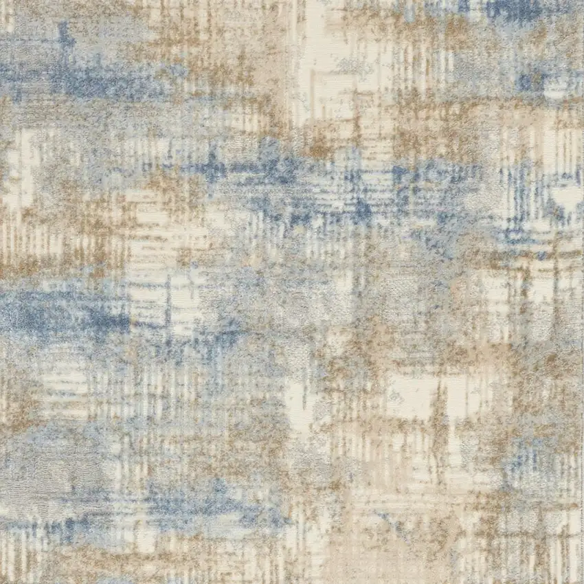 Beige Abstract Power Loom Area Rug Photo 3