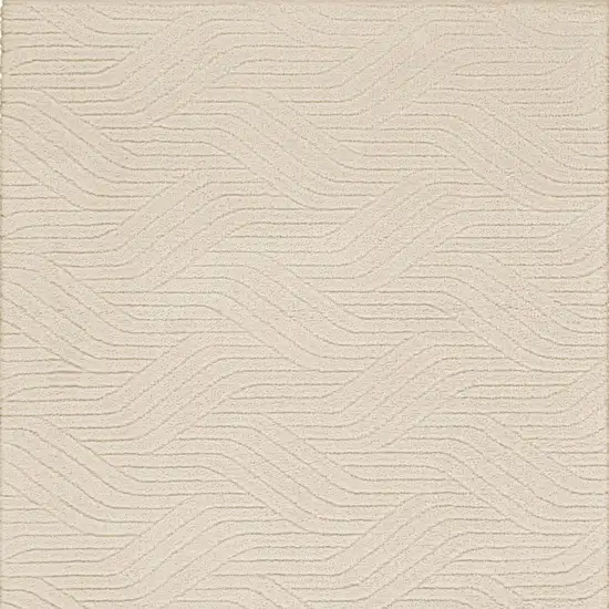 Beige Abstract Power Loom Area Rug Photo 4