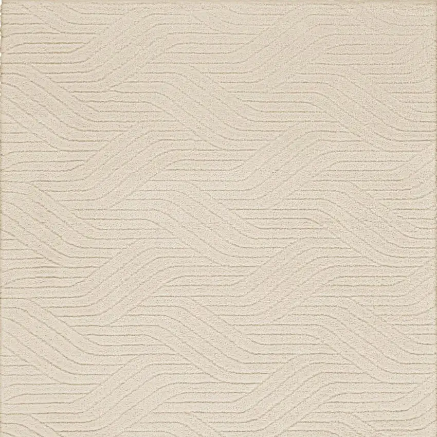 Beige Abstract Power Loom Area Rug Photo 4