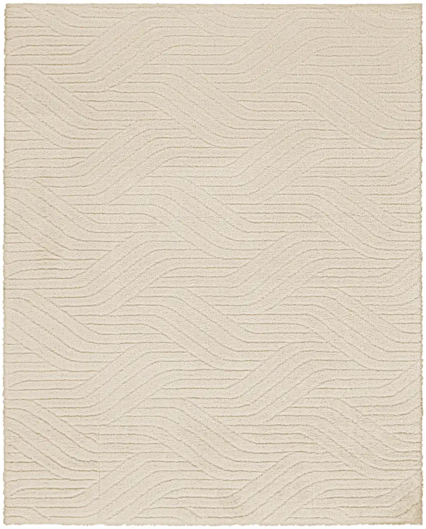 Beige Abstract Power Loom Area Rug Photo 2