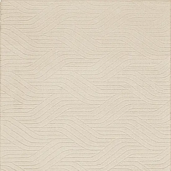 Beige Abstract Power Loom Area Rug Photo 8