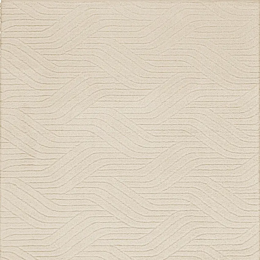 Beige Abstract Power Loom Area Rug Photo 8