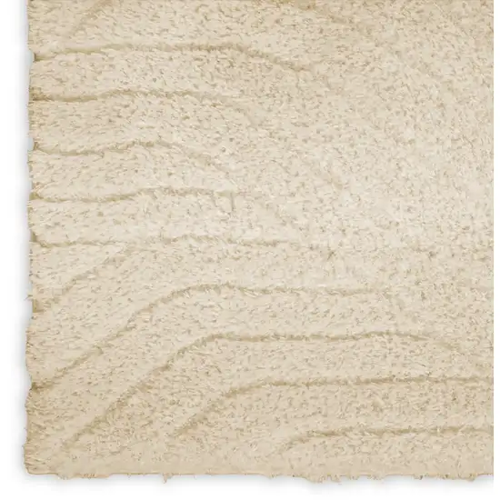 Beige Abstract Power Loom Area Rug Photo 9