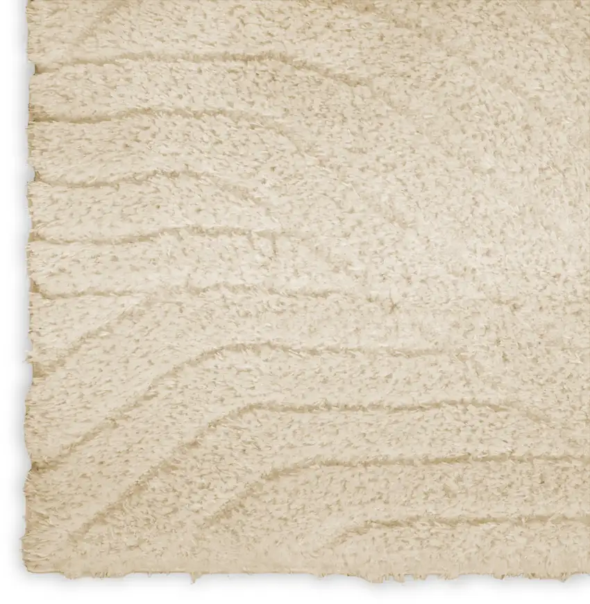 Beige Abstract Power Loom Area Rug Photo 9