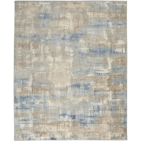 Beige Abstract Power Loom Area Rug Photo 7