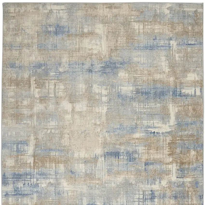 Beige Abstract Power Loom Area Rug Photo 8