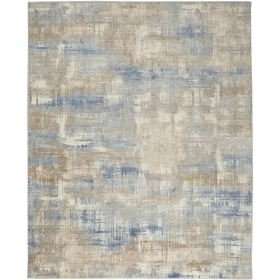 Beige Abstract Power Loom Area Rug Photo 9
