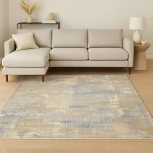Photo of Beige Abstract Power Loom Area Rug