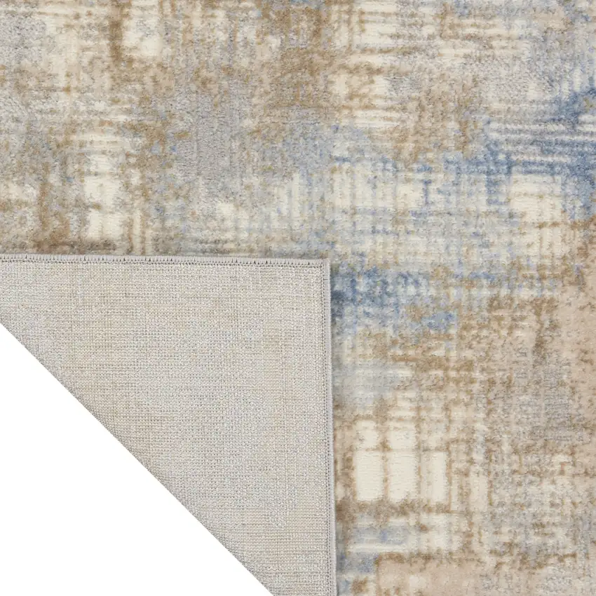 Beige Abstract Power Loom Area Rug Photo 4