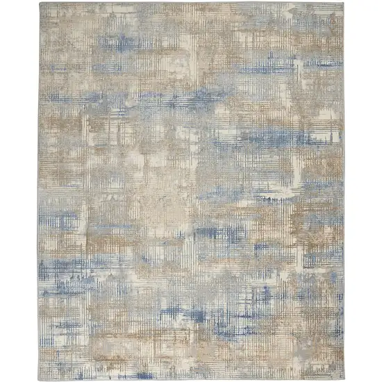 Beige Abstract Power Loom Area Rug Photo 8