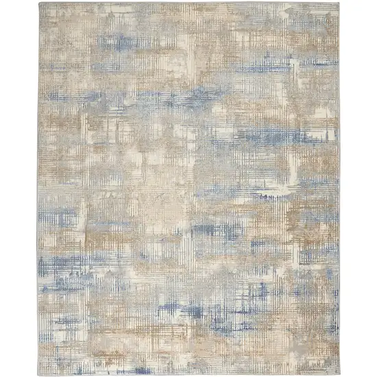 Beige Abstract Power Loom Area Rug Photo 8