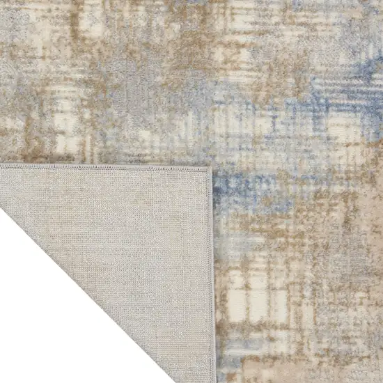 Beige Abstract Power Loom Area Rug Photo 4
