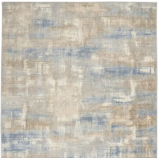 Beige Abstract Power Loom Area Rug Photo 9