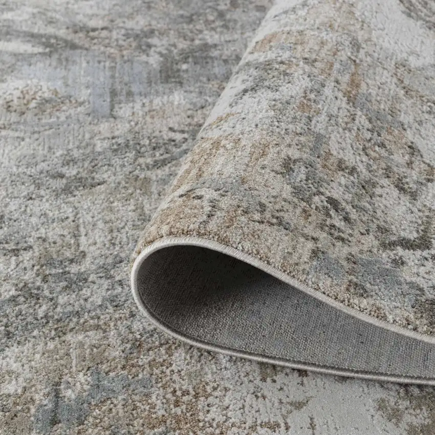 Beige Abstract Power Loom Area Rug Photo 11