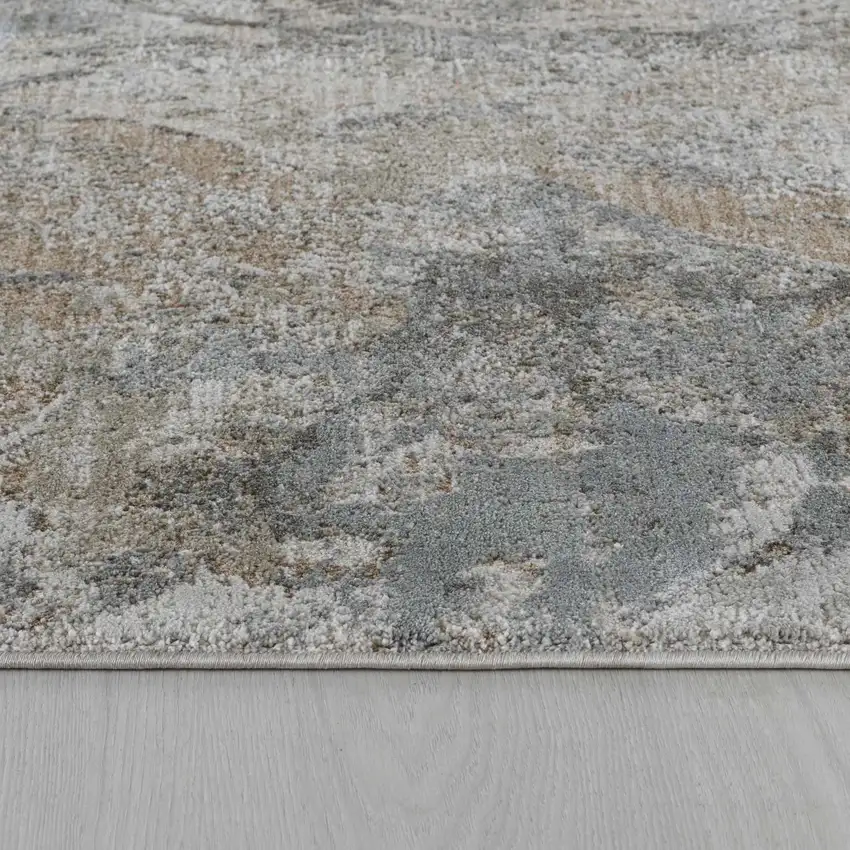 Beige Abstract Power Loom Area Rug Photo 8