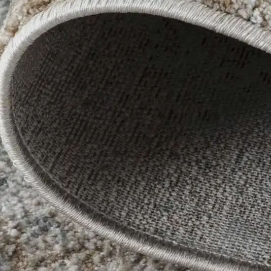 Beige Abstract Power Loom Area Rug Photo 7