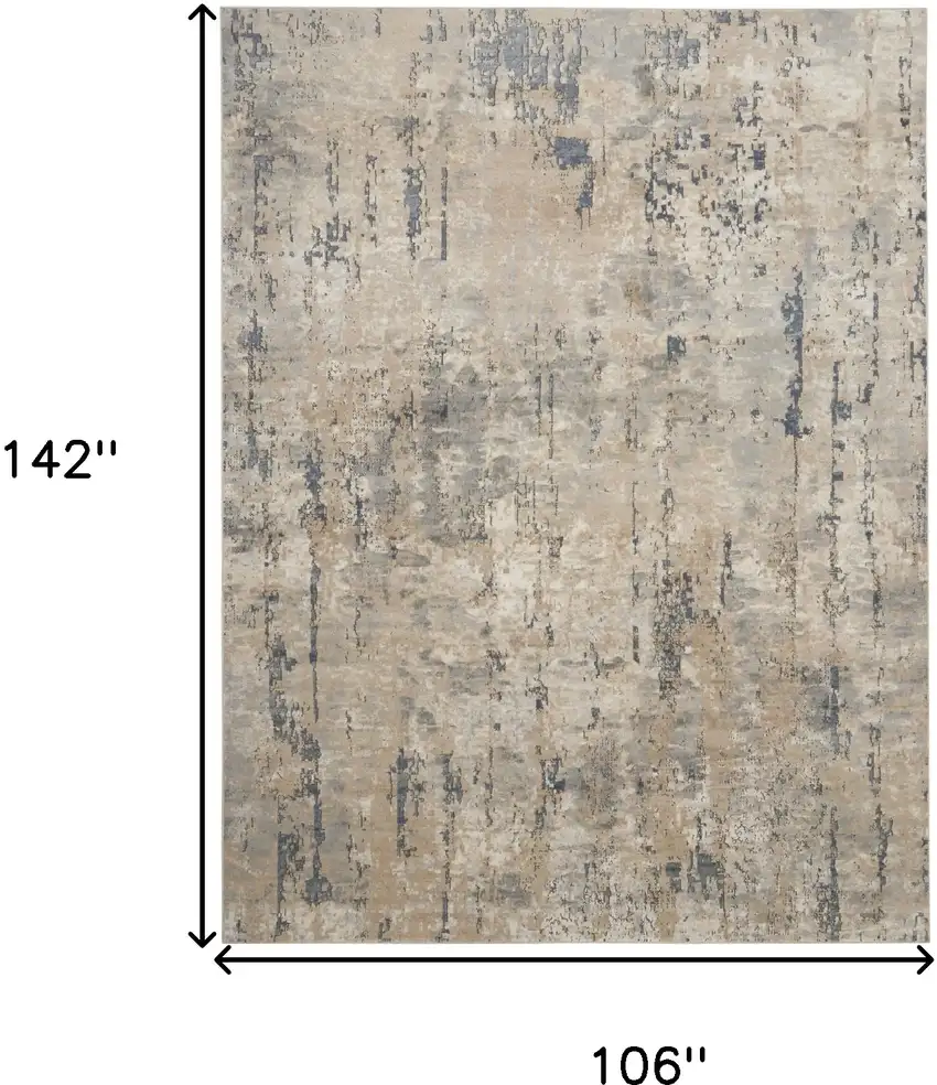 Beige Abstract Power Loom Area Rug Photo 7