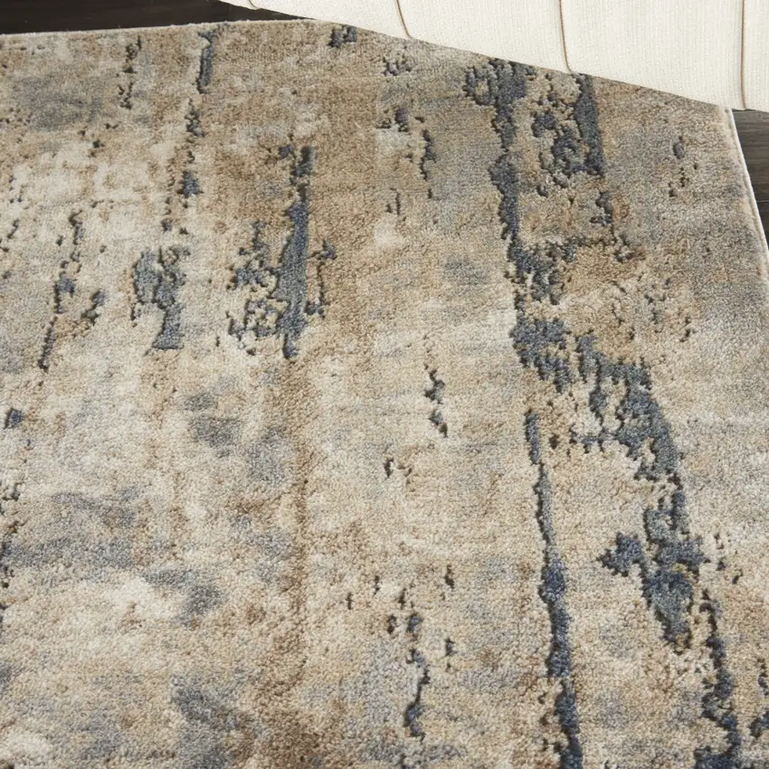 Beige Abstract Power Loom Area Rug Photo 8