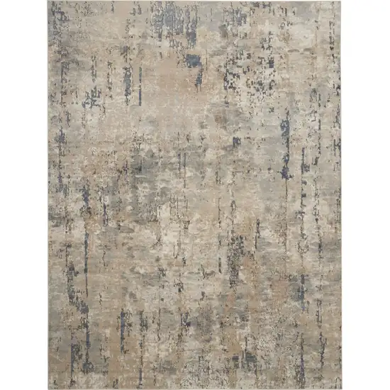 Beige Abstract Power Loom Area Rug Photo 2