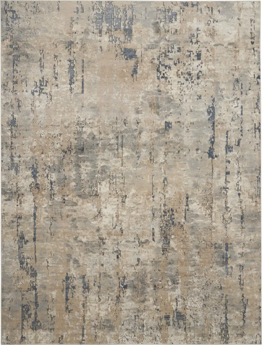Beige Abstract Power Loom Area Rug Photo 2