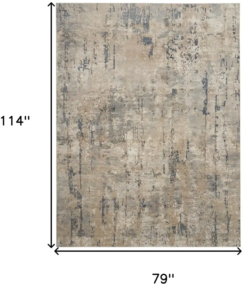 Beige Abstract Power Loom Area Rug Photo 7