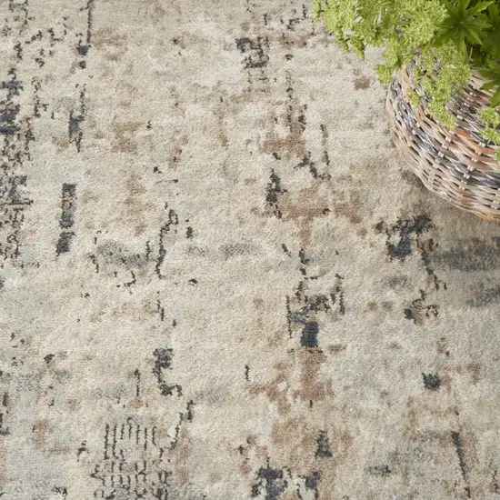 Beige Abstract Power Loom Area Rug Photo 8