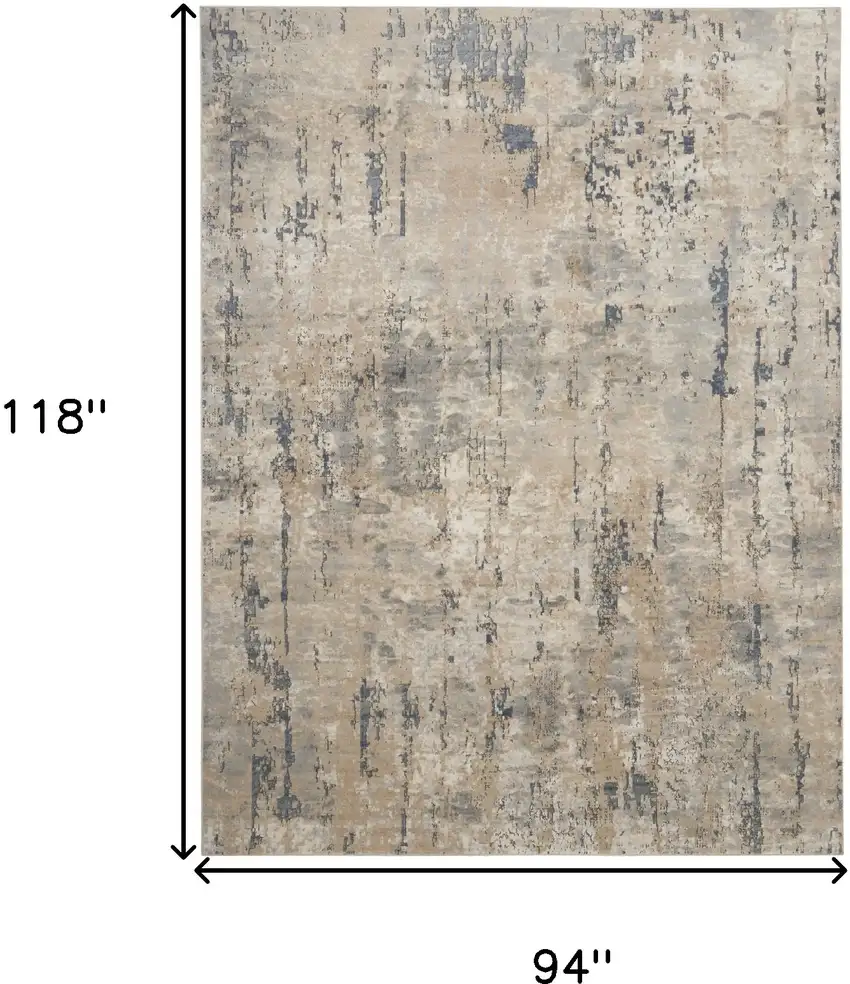 Beige Abstract Power Loom Area Rug Photo 7